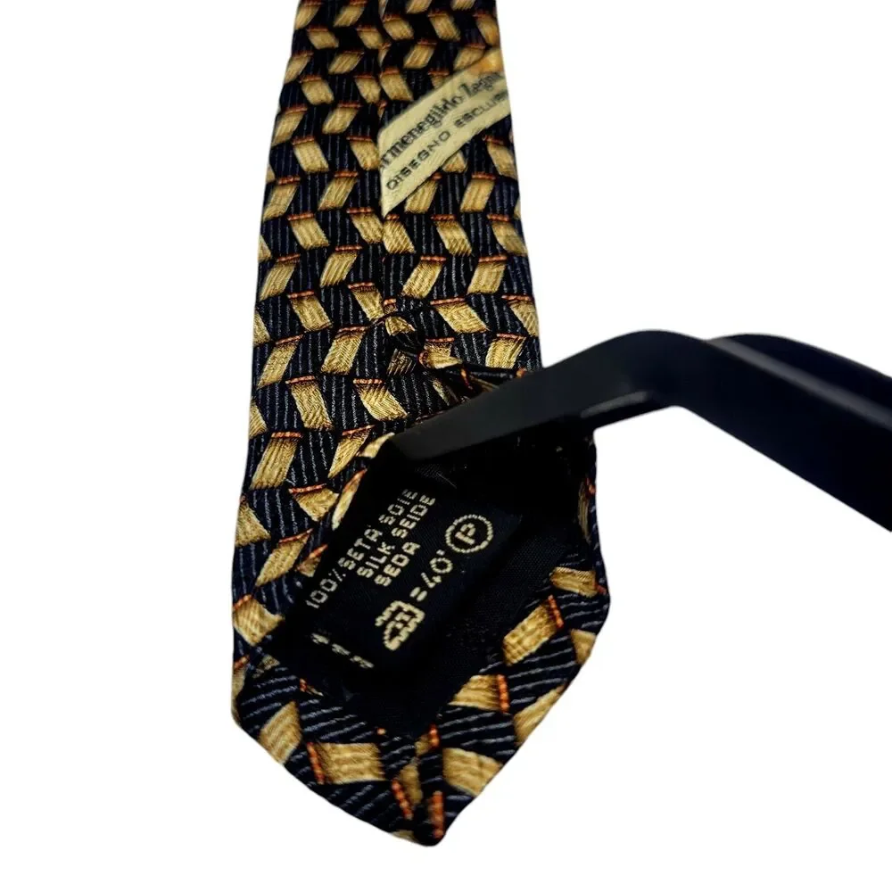 Ermenegildo Zegna Men's Silk Neck Tie, Hand Made‎ in Italy, 59.5